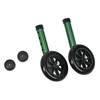 DMI Walker Wheels with Glide Caps, Fits DMI 500-1044, 802-1044, 500-1044 or 802-1044 Series Walker, Green, One Pair