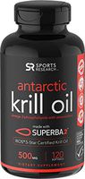 Antarctic Krill Oil (500mg) with Omega-3s EPA, DHA and Astaxanthin (120 Mini-Softgels)