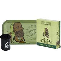 Zig Zag Green Rolling Tray with Zig Zag Hemp Rolling Papers (Single Pack)