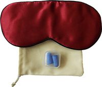 HOMETALE® 100% Natural Silk Premium Eye Mask with Ear Plugs & Carry Pouch (Burgundy)