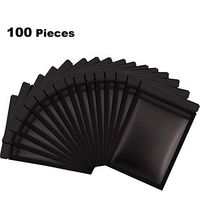 100 Pieces Resealable Smell Proof Bags Foil Pouch Bag Flat Ziplock Bag for Party Favor Food Storage (Black, 4 x 6 Inches)