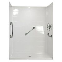 Ella's Bubbles 6030 BF 5P .75 C WH FRDM Standard Multi-Piece Barrier Free Roll In Shower