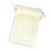 EDENKISS Ivory Color Drawstring Organza Jewelry Pouch Bags 2.8x3.6 4x6 5x7 Wholesale Option (100, 2.8x3.6)