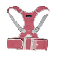 Dunamis Posture Corrector Brace: Lumbar Support Belt for Back Pain Relief| Breathable Adjustable Upper Back Support Brace for Men & Women| Back Posture Corrector for Spine Alignment - Pink Small