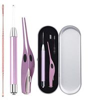 Ear Wax Removal Tool with Light -3 Pack Ear Pick, LED Ear Cleaner Kit, Earwax Spoon Digger & Tweezers,Stainless Ear Cleaning Kit for Adults Kids,Lighted Ear Wax Remover for Ear Health Care Gift Set w