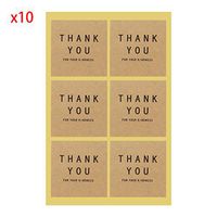 MEIYIN 60Pcs Thank You Square Circle Handmade Sticker Label Seal for Envelope Decor