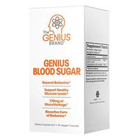 Genius Blood Sugar Support Capsules - Super Berberine Extract w/Organic Cassia Cinnamon for Better Insulin Sensitivity & Reduced Glucose | Keto Supplement 400MG (Berberine HCI + Cinnamon) 30 Pills
