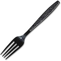 SOLO CUPS GDR5FK Guildware Heavyweight Plastic Forks, Black, 1000/Carton