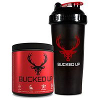 Bucked Up Pre Workout + Shaker Bottle | Bundle | Strawberry Kiwi + Black/Red Shaker