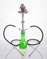 2 hose 23" Pharaoh Green Hookah Shisha Nargila water glass vase pipes smoke sale