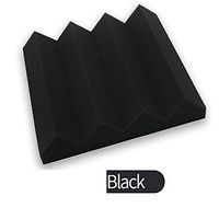 Jeash Wave Sink Shape Self-Adhesive Acoustic Foam Panel Sound Stop Absorption Sponge Studio KTV Soundproof Sponge Wall Sticker Bedroom Living Room Decorative Home Decor (Black)