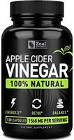 Zeal 100% Natural Raw Apple Cider Vinegar Pills (1560mg | 120 Capsules) Apple Cider Vinegar with Cayenne Pepper for Detox Weight Loss Cleanse & Bloating Relief - from the Mother | Vegan | Non-GMO