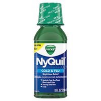 Vicks NyQuil, Nighttime Cold & Flu Multi-Symptom Relief, Relives Aches, Fever, Sore Throat, Sneezing, Runny Nose, Cough, 8 Fl Oz, Original Flavor