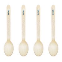 Dress My Cupcake Natural Wood Candy 100-Pack Buffet Cutlery Spoons DIY Kit, Enjoy, 6.5-Inch, Royal Blue