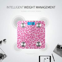 Beautiful Pink Leopard Skin Smart Weigh Scale Scale Body Fat Smart Weight Digital Scale Tracks 8 Key Compositions Analyzer Sync with Fitness Apps 400 Lbs