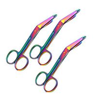 LAJA IMPORTS 3 Lister Bandage Scissors 4.5" Stainless Steel Multi Color Rainbow
