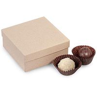 3.5 x 3.5 x 1.5" Kraft Rigid Truffle Candy Boxes (24 Boxes)