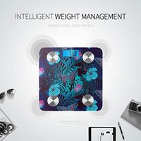 LYAOE Bluetooth Body Fat Scale Hibiscus Zebra Leopardand Butterfly Suitable Smart Wireless Scale with LCD Display Measuring Body Weight Bmi and Health Digital Scale