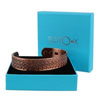 SISTO-X Copper Magnetic Bracelet/Bangle Multi Scrolls Design by Sisto-X® 6 Magnets Rare Earth Ndfeb