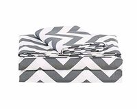 unbrand Collection Printed Chevron Zig Zag Soft Microfiber Sheet Set/Gray-Twin XL Size