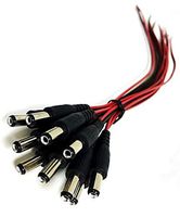 iMBAPrice iMBA-CCTV-PGTM-10 CCTV Security Camera DC Male Power Plug Pigtail Cable - Pack of 10 (Black/Red)
