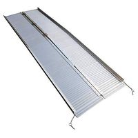Binlin Threshold Ramps,2'-10' Portable Folding Aluminum Wheelchair Threshold Ramp with Ribbed Surface and Carrying Handle