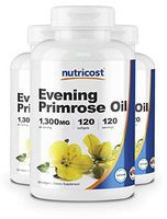 Nutricost Evening Primrose Oil 1,300mg, 120 Softgels (3 Bottles) - Non-GMO, Gluten Free, 120 Servings
