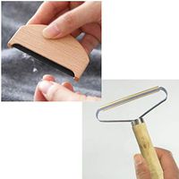 FILOL 2PCS Wooden Portable Lint Remover Clothes Fuzz Fabric Shaver, Sweater Shaver Comb Wool Comb Cleaning Tools Removes Pills, Fuzz and Lint from Clothes (2×A + 2×B)