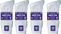Diamond Star Doctor Approved Diabetic Crew Socks Unisex 3, 6 or 12 Pairs Pack (12 Pairs White, Big & Tall Men's 13-15/ Fits Men's Shoe Size 9-14)
