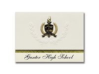 Signature Announcements Gunter High School (Gunter, TX) Graduation Announcements, Presidential style, Basic package of 25 with Gold & Black Metallic Foil seal