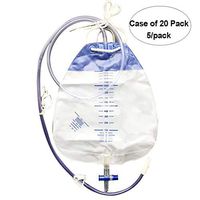 Case of 20 Pack,5/ Pack,funwill Disposable Urinary Drainage Bag Urine Collection Bag 51oz