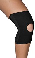 Blue Jay Slip-On Knee Support, Black -17.5in.-20in. Large Knee Cap, Open Patella with Stabilizers, Knitted Elastic, Excellent Support to Weak Knees. Leg and Foot Supports