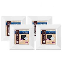 Squarete 10.75'' inch White Dinner Square Party Plates Hard Plastic Elegant Disposable. 10 Square Dinner Plates Per Package Pack of 4…