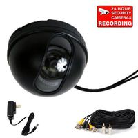 VideoSecu Color CCD Dome Security Camera 420TVL 3.6mm Lens for CCTV DVR Home Surveillance System with Free Power Supply and Extension Cable DM35B BDN