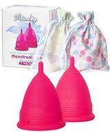 Menstrual Cups Set 2 Pack (Large and Small) | Premium Reusable Period Cup Set for Regular and Heavy Flow | Insert Easier with The Athena Form Fit Rim | Solid Pink Size 1 and 2 | by Athena Cup