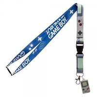 Nintendo Game Boy Reversible Breakaway Keychain Lanyard with ID Holder, Rubber Charm and Collectible Sticker