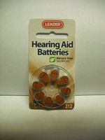 Leader Battery Hearing Aid #312 8 Count