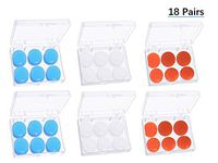 LAVZAN 18 Pairs Soft Silicone Ear Plugs Putty Ear Plugs for Sleeping Swimming earplugs for Kids Adults, Transparent + Orange + Blue