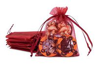 TheDisplayGuys 100-Pack 3x4 Maroon Sheer Organza Gift Bags with Drawstring, Jewelry Candy Treat Wedding Party Favors Mesh Pouch