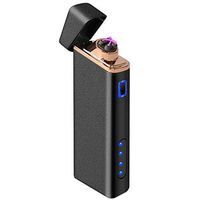 Lighter, Plasma Arc Electric Lighter USB Rechargeable Windproof Flameless Lighter with Battery Indicator for Fire, Cigarette, Pipes(Elegant Black)