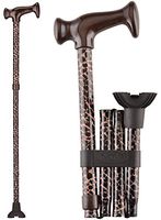 NOVA Folding Cane, Walking Cane with Quad Tip, Foldable & Adjustable Travel Cane, Leopard