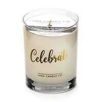 LUNA CANDLE CO. Warm, Vanilla Scented Jar Candle, 11oz. Glass, Natural Soy Wax, Long Burning Up to 110 Hours of Burn Time, Aromatherapy, Handcrafted in The USA- Celebrate