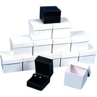 12 Earring Boxes Black Leather Showcase Jewelry Display