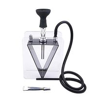XZYP Arabian Modern Hookah Set, Triangle Hookah Set Plastic Pot with LED, Hose Hookah Combination Kit, Modern Hookah,Black