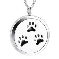 wonderful jewerly Pet Diffuser Necklace Cat/Dog Paw Print Locket Pendant Aroma Essential Oil Diffuser Necklace