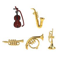1/12 Dollhouse Miniature Musical Instrument Model Figures Accessories 5PCS