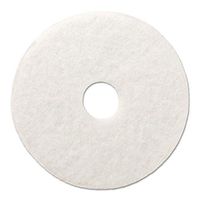 Boardwalk Polishing Floor Pads, 15" Diameter, White, 5/Carton