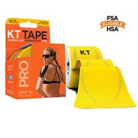 KT Tape Pro Kinesiology Therapeutic Sports Tape, 20 Precut 10 inch Strips, Solar Yellow, Latex Free, Water Resistance, Pro & Olympic Choice