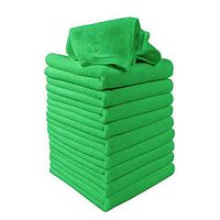 Infgreate 10Pcs 25x25cm Microfiber Auto Car Care Wash Towel Soft Cleaning Cloth Duster Green