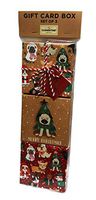 Merry Christmas Holiday Gifting Set of Three Novelty Gift Card Boxes (Dogs)